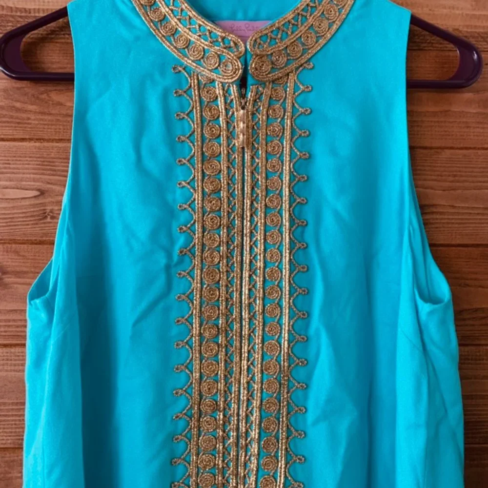 Lilly Pulitzer Blue Ibiza Jane Shift Casual Dress Size 6 - Picture 3 of 4